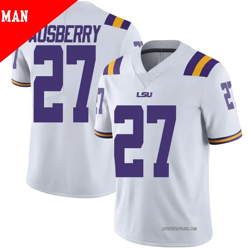 Men's ＃27 Austin Ausberry LSU Tigers Limited White Football College Jersey