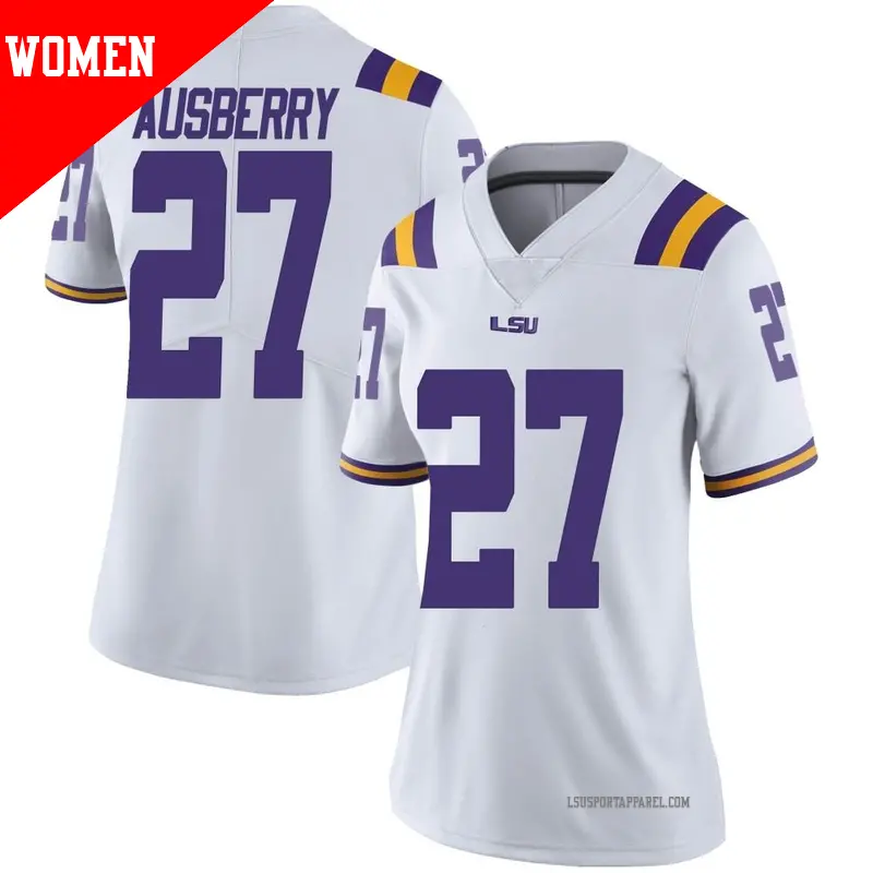 Women's ＃27 Austin Ausberry LSU Tigers Limited White Football College Jersey